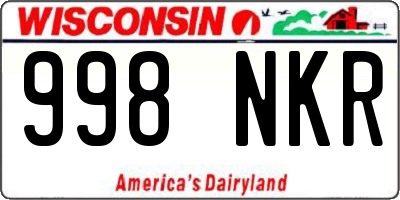 WI license plate 998NKR
