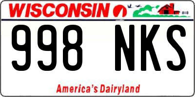 WI license plate 998NKS