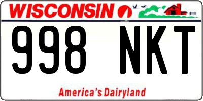 WI license plate 998NKT