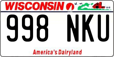 WI license plate 998NKU