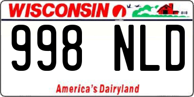 WI license plate 998NLD