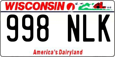 WI license plate 998NLK