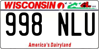 WI license plate 998NLU