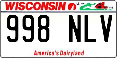 WI license plate 998NLV