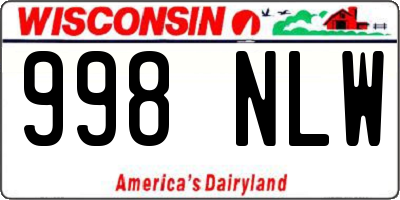 WI license plate 998NLW