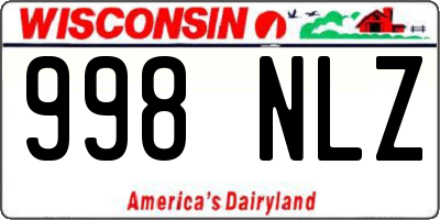 WI license plate 998NLZ