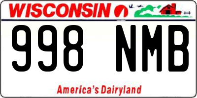 WI license plate 998NMB