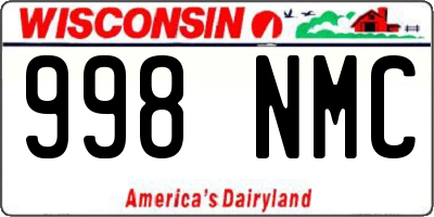 WI license plate 998NMC
