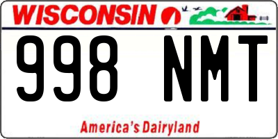 WI license plate 998NMT
