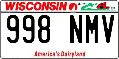 WI license plate 998NMV
