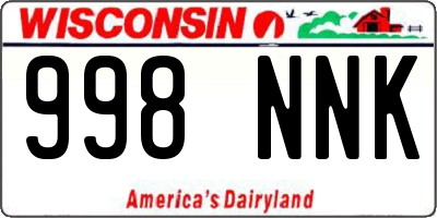 WI license plate 998NNK