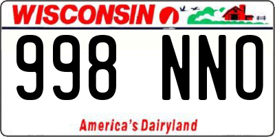 WI license plate 998NNO