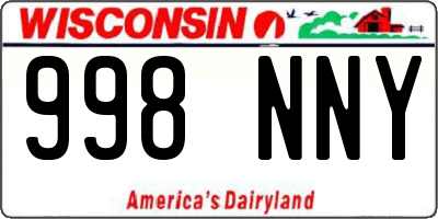 WI license plate 998NNY