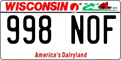WI license plate 998NOF