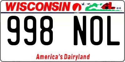 WI license plate 998NOL