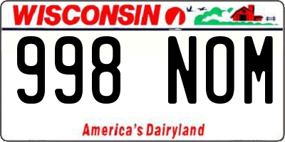 WI license plate 998NOM