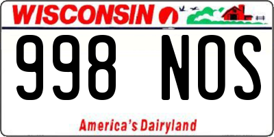 WI license plate 998NOS