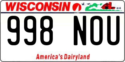 WI license plate 998NOU