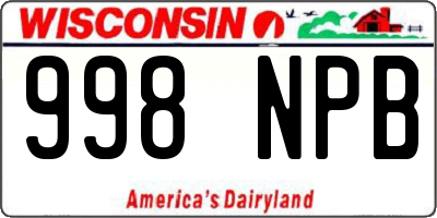 WI license plate 998NPB