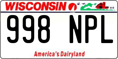 WI license plate 998NPL