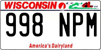 WI license plate 998NPM