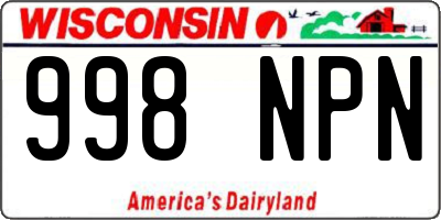 WI license plate 998NPN