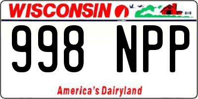 WI license plate 998NPP