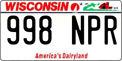 WI license plate 998NPR