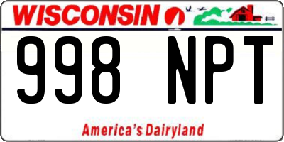 WI license plate 998NPT