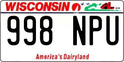 WI license plate 998NPU