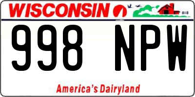 WI license plate 998NPW
