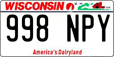 WI license plate 998NPY