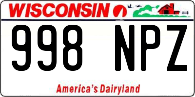 WI license plate 998NPZ
