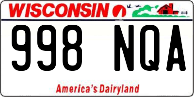 WI license plate 998NQA