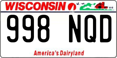 WI license plate 998NQD