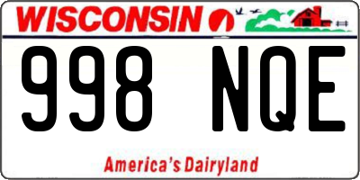 WI license plate 998NQE
