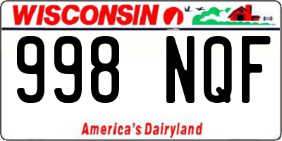 WI license plate 998NQF