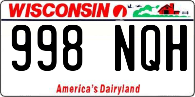 WI license plate 998NQH