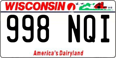 WI license plate 998NQI