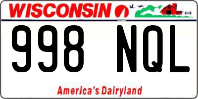 WI license plate 998NQL