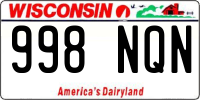 WI license plate 998NQN