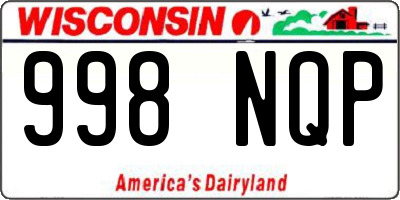WI license plate 998NQP