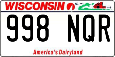 WI license plate 998NQR