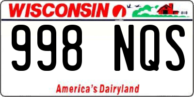 WI license plate 998NQS