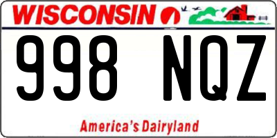 WI license plate 998NQZ