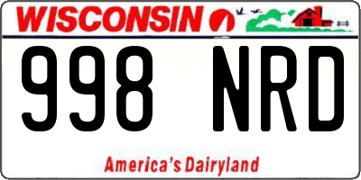 WI license plate 998NRD