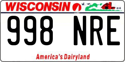 WI license plate 998NRE