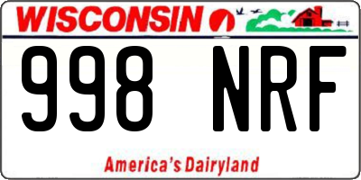 WI license plate 998NRF