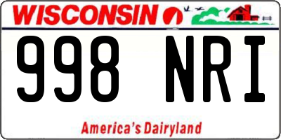 WI license plate 998NRI