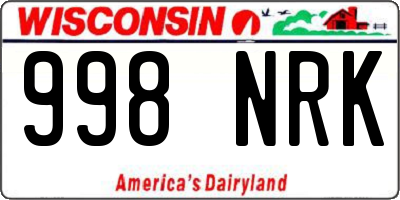 WI license plate 998NRK